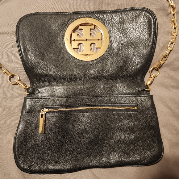 Tory Burch Black Leather Reva Logo Crossbody Bag - Picture 3 of 8